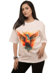 Women’s Hummingbird Graphic Printed Oversized Tshirt