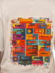 Women’s Retro Cassettes Graphic Printed Oversized Tshirt