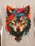 Men’s Alpha Wolf Grayscale Graphic Printed Oversized Tshirt