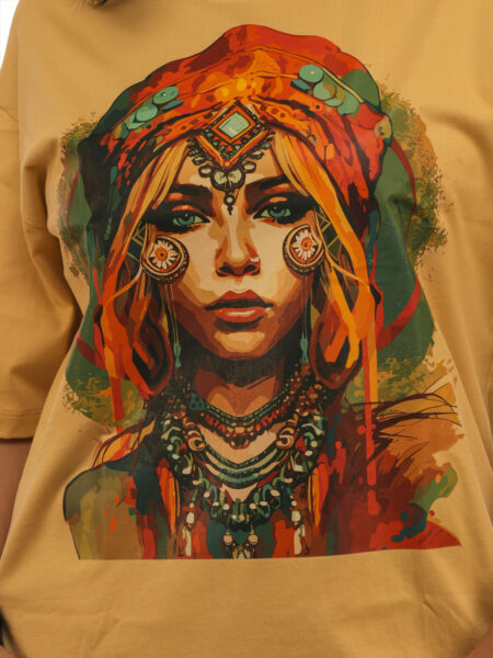 Women's Boho Chic Graphic Printed Oversized Tshirt