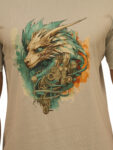 Men’s Mechanical Dragon Graphic Printed Regular Tshirt