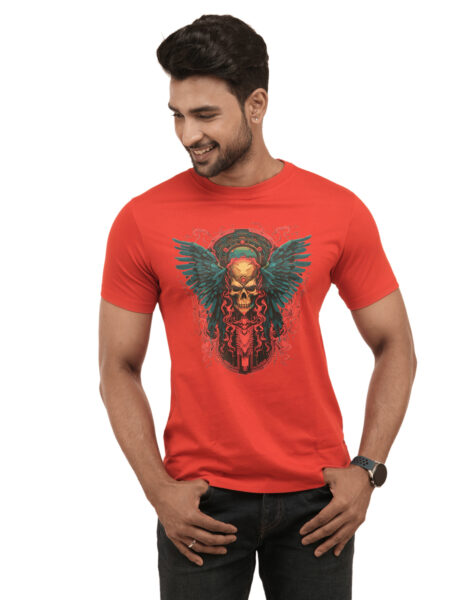 Men's Winged Skull Graphic Printed Regular Tshirt