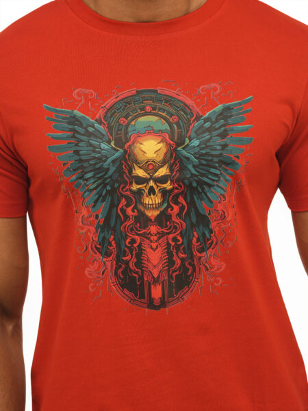 Men's Winged Skull Graphic Printed Regular Tshirt