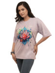 Women’s Blooming Lotus Graphic Printed Oversized Tshirt