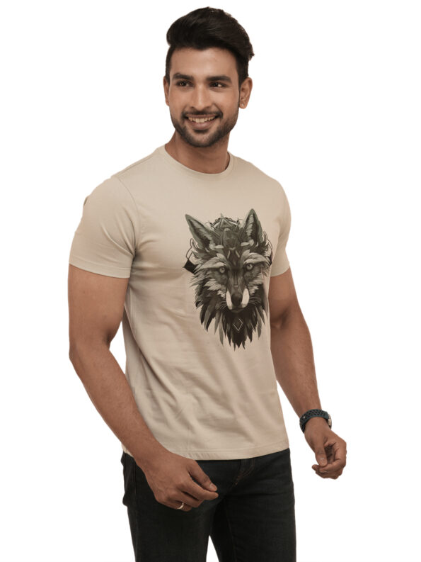 Men's Mexican Wolf Grayscale Graphic Printed Regular Tshirt