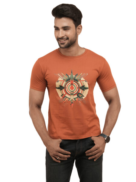 Men's Boho Compass Graphic Printed Regular Tshirt