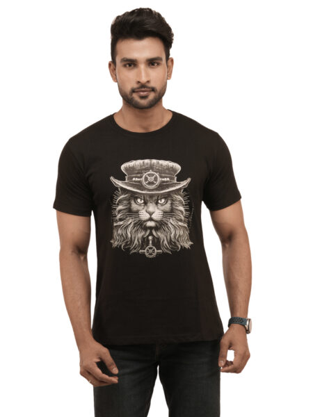 Men's Pirate Cat Graphic Printed Regular Tshirt