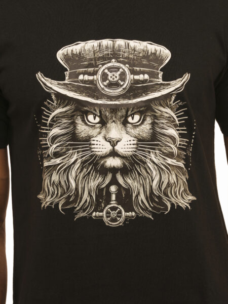 Men's Pirate Cat Graphic Printed Regular Tshirt