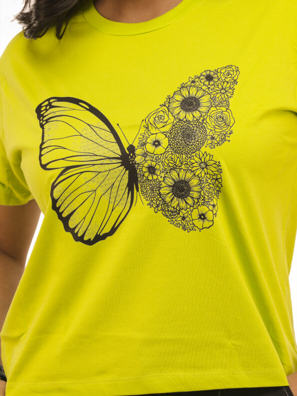 Women's Floral Butterfly Graphic Printed Regular Tshirt