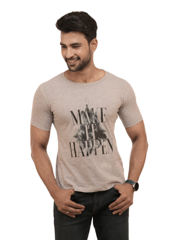 Men's Make It Happen Typography Regular Tshirt