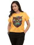 Women's Nerdy Owl Graphic Printed Regular Tshirt