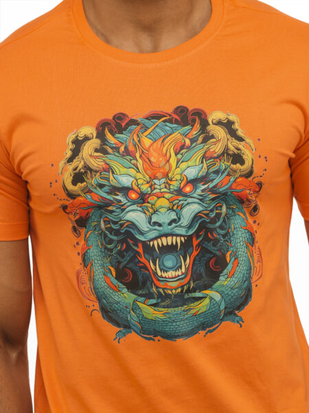 Men's Dragon Fury Graphic Printed Regular Tshirt