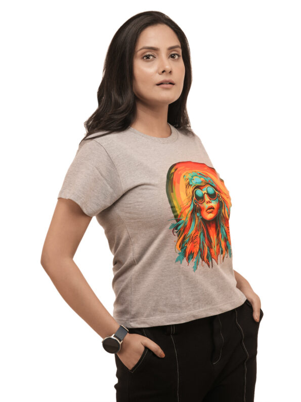 Women's Hippie Girl Graphic Printed Regular Tshirt