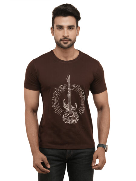 Men's Guitar Notes Graphic Printed Regular Tshirt