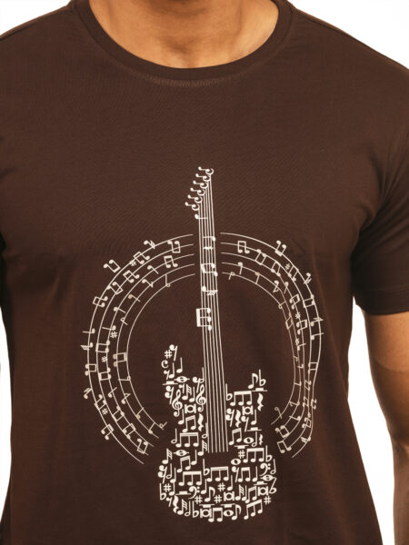 Men's Guitar Notes Graphic Printed Regular Tshirt