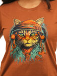 Women’s Pirate Cat Graphic Printed Regular Tshirt