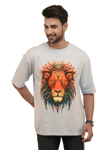 Men's Lionheart Graphic Printed Oversized Tshirt