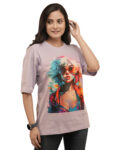 Women’s Trendy Girl Graphic Printed Oversized Tshirt