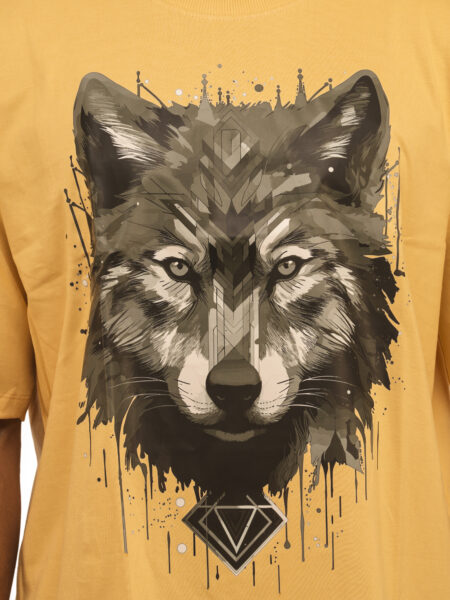 Men's Alpha Wolf Grayscale Graphic Printed Oversized Tshirt