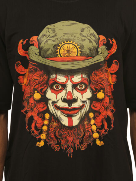 Men's Carnival Clown Graphic Printed Oversized Tshirt