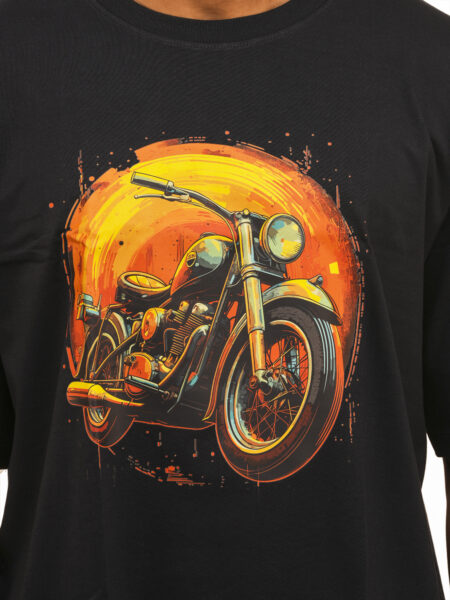 Men's Retro Bike Graphic Printed Oversized Tshirt