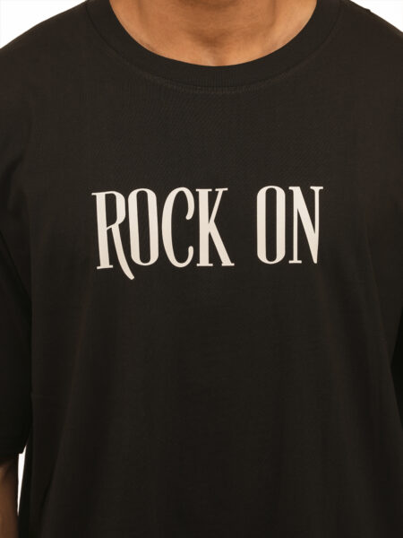 Men's Rock On Graphic Printed Oversized Tshirt