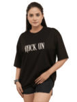 Women’s Rock On Graphic Printed Oversized Tshirt