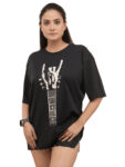 Women’s Guitar Rocks Graphic Printed Oversized Tshirt