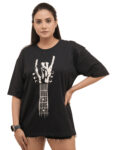 Women’s Guitar Rocks Graphic Printed Oversized Tshirt