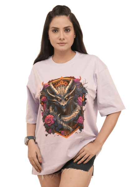 Women's Gothic Dragon Graphic Printed Oversized Tshirt