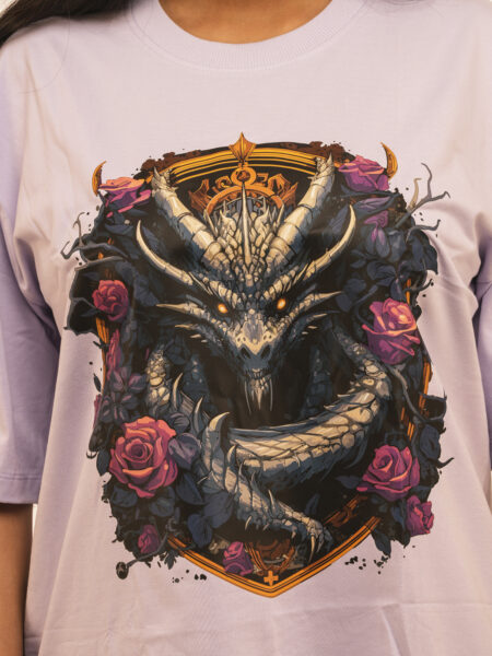 Women's Gothic Dragon Graphic Printed Oversized Tshirt