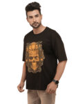 Men’s Mechanical Skull Graphic Printed Oversized Tshirt