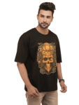 Men’s Mechanical Skull Graphic Printed Oversized Tshirt