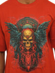 Men’s Winged Skull Graphic Printed Oversized Tshirt