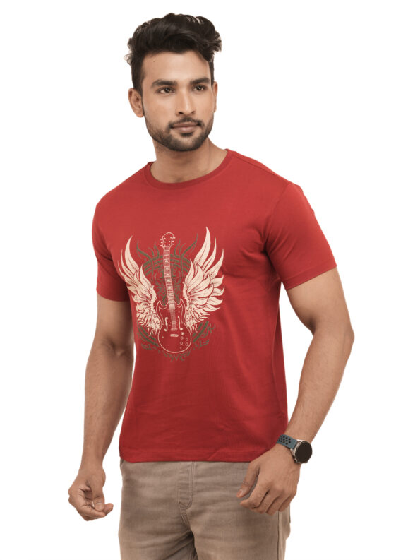 Men's Winged Guitar Graphic Printed Regular Tshirt